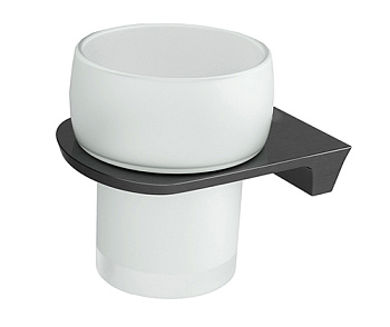 Подстаканник одинарный Wiese, 8,4х10х10,4 см, черный с белым, K-8928