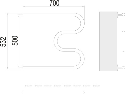 Полотенцесушитель Terminus М-образный  (1")500х700
