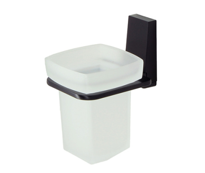 Подстаканник одинарный Abens, 13х7,8х10,5 см, черный с белым, K-3228