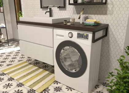 Комплект мебели Malibu Luxe 1550х500 левосторонний подвесной 2 ящика (ШхГхВ) 898х476х607 (без столешницы)