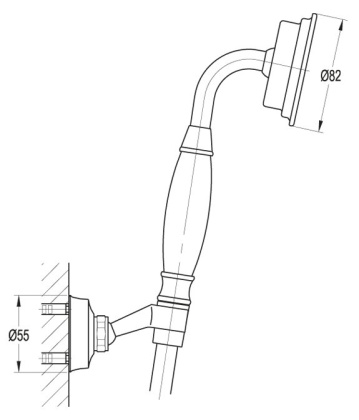 LIBERTY-F-KD-01 Ручной душ со шлангом и держателем, хром