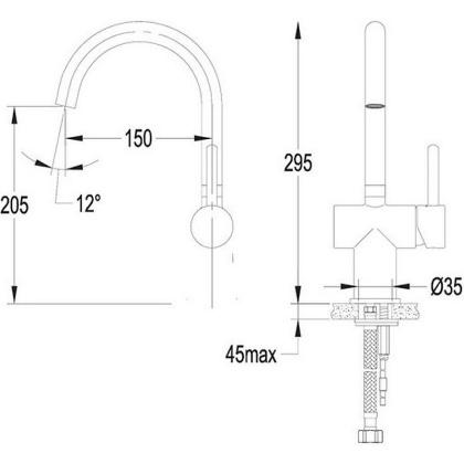 Смеситель для умывальника с поворотным изливом OMNIRES Y Y1219CR (хром)