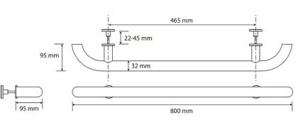 Дверная ручка Bemeta Help 301553025 Хром матовый, 800 мм Дверная ручка Bemeta Help 301553025 Хром матовый, 800 мм