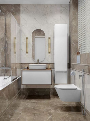 Бордюр Серенада бежевый тёмный глянцевый обрезной 30x12x1,3