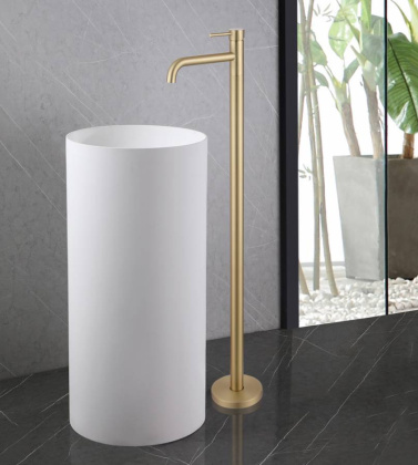 Смеситель для раковины Abber Wasser Kreis AF8140G золото матовое Смеситель для раковины Abber Wasser Kreis AF8140G золото матовое