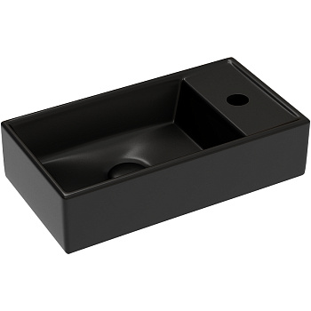 Умывальник подвесной прямоугольный (чаша слева, отверстие под смеситель справа) цвет черный матовый Element 407*217*100