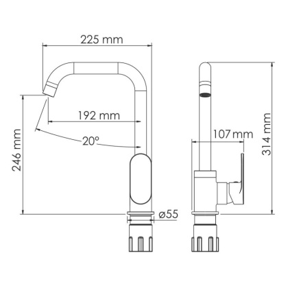 Elbe A7407 Смеситель для кухни Elbe A7407 Смеситель для кухни