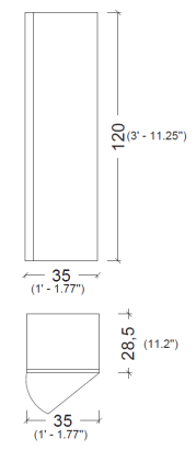 Пенал Vallessi 120*35*28,5cm Кашемир глянец 836-C glossy Boheme