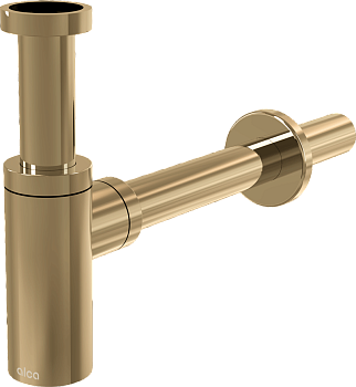 Сифон для умывальника DN32 DESIGN, GOLD-глянец