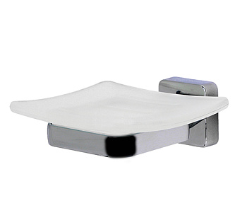 Мыльница Dill, 11х4,2х11,7 см, хром и белый, K-3929