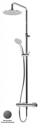 LEAF-CDA-25-L-MM Душевая стойка телескопическая, с верхним и ручным душем, верхний душ диаметр 250 мм , исполнение Morning Mist