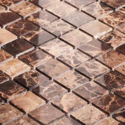 Мозаика, нат. мрамор, DARK EMPERADOR POLISHED 20х20, Classic