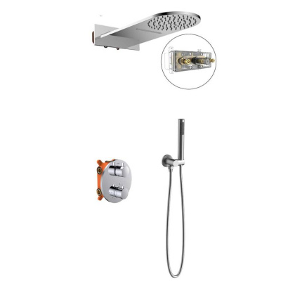 Душевой комплект VSFW-104TCH термостатический встраиваемый, двухрежимный, хром