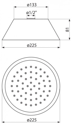 CZR-SPA200-01 Верхний душ, диаметр 200 мм