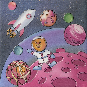 Керамический декор VT\A383\5009 Космос синий (20см*20см*6,9мм) (10шт/0,4м2) Космос 5, шт.