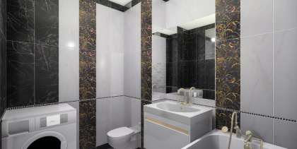 Декор SST\A01\12000R Астория Птицы черный обрезной 25*75*9 (1уп/6шт), шт