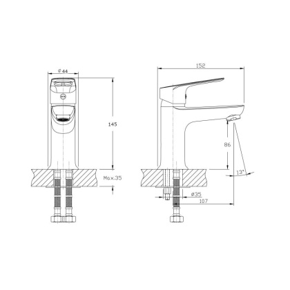 Смеситель для умывальника RUSH Edge (ED7735-11) Смеситель для умывальника RUSH Edge (ED7735-11)
