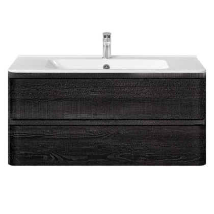 База под раковину Vico 1000 подвесная, 2 выкатных ящика soft close, Carbone База под раковину Vico 1000 подвесная, 2 выкатных ящика soft close, Carbone