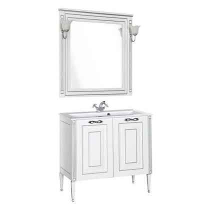 Мебель для ванной Aquanet Паола 90 белый/серебро (литьевой мрамор)