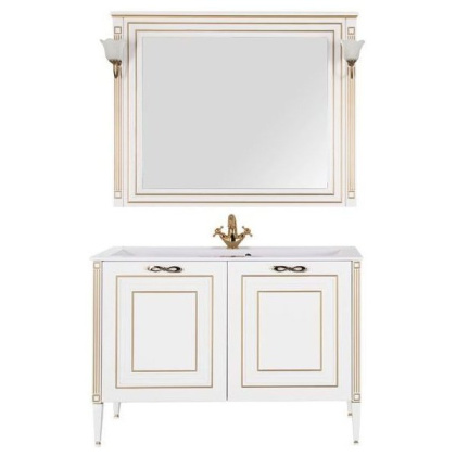 Мебель для ванной Aquanet Паола 120 белый/золото (литьевой мрамор)
