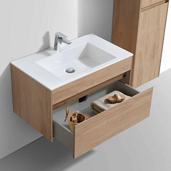 База под раковину Chiara 800 подвесная, 1 выкатной ящик soft-close, N.Oak База под раковину Chiara 800 подвесная, 1 выкатной ящик soft-close, N.Oak