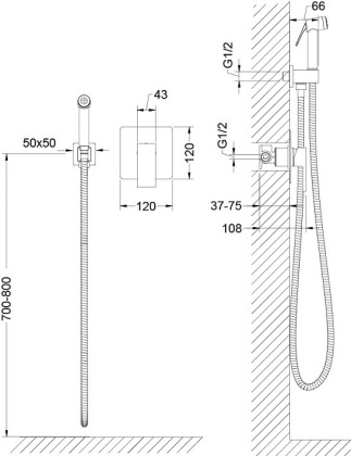 Смеситель Timo Selene 2089/17SM с гигиеническим душем, золото матовое