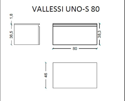 Ящик под столешницу 80см WHITE глянец VALLESSI UNO-S 897-080-W Boheme