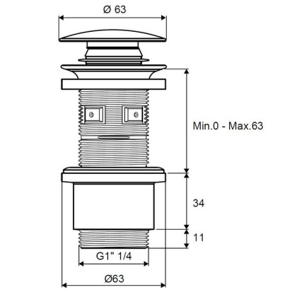 Пробка "click-clack" к сифону EXCELLENT (золото)