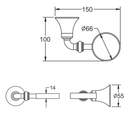 Дозатор для жидкогокого мыла метал стекло, RG1244 Rose, Хром