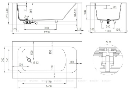 Ванна из искусственного камня ORLANDO VASTA_KIT 190,102114M