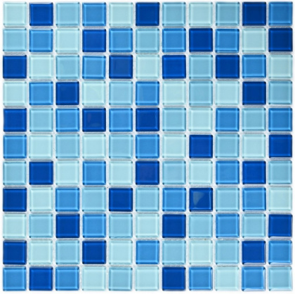 Мозаика стеклянная Navy blu (чип 4*25*25) 300*300(22шт-1.98м2), м2