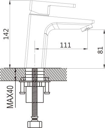 Смеситель для раковины латунь, черный S8201H Смеситель для раковины латунь, черный S8201H