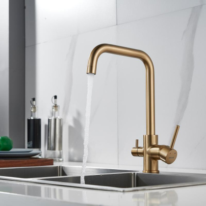 Смеситель для кухни со встроенным фильтром (краном) под питьевую воду Shevanik S228 S228G