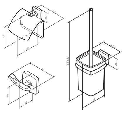 Набор аксессуаров для зоны туалета AK90T1703W Набор аксессуаров для зоны туалета AK90T1703W