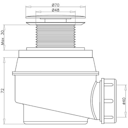 Сифон для ванны и душевого поддона OMNIRES WB01XCR (хром)