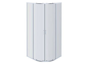 AQ NAA 2142-80 Душевой уголок 1/4 круга, двери раздвижные 800x800x2000, профиль хром, стекло прозрачное
