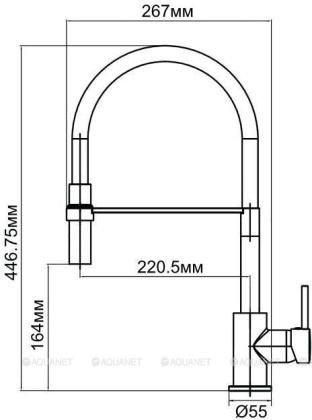 Смеситель для кухни Aquanet FF6215 черный