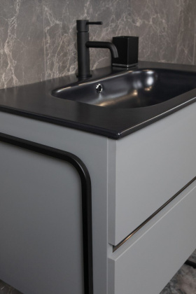 Тумба без раковины Vallessi 80*46cm DUST Grey мат 2 полки (402) 837-080-GD mat Boheme