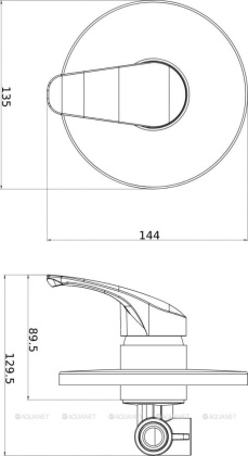 OneLife P11-400cr полимерный встраиваемый смеситель для душа, хром