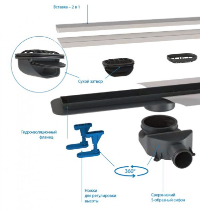 BB-LD-LUCE-60-CR Душевой лоток BELBAGNO LUCE 60 см Исполнение: Хром матовый 