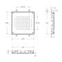 CZR-SD1-43-BS Верхний душ встраиваемый с функцией дождя из нержавеющей стали 430x430x10, исполнение матовая бронза