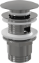 Донный клапан сифона для умывальника CLICK/CLACK 5/4", цельнометаллический с переливом и большой заглушкой