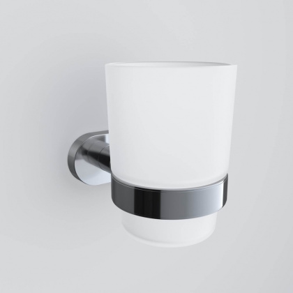 A7434300 Sense L, Стеклянный стакан с настенным держателем, хром A7434300 Sense L, Стеклянный стакан с настенным держателем, хром