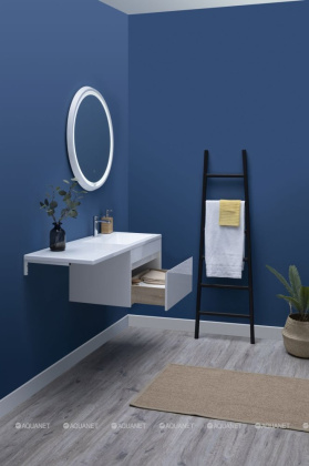 Раковина Эстет Даллас 130 R ФР-00002167 над стиральной машиной Белая