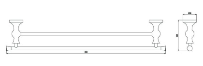 Полотенцедержатель двойной 60см. RUSH Crete (CR35532) Полотенцедержатель двойной 60см. RUSH Crete (CR35532)