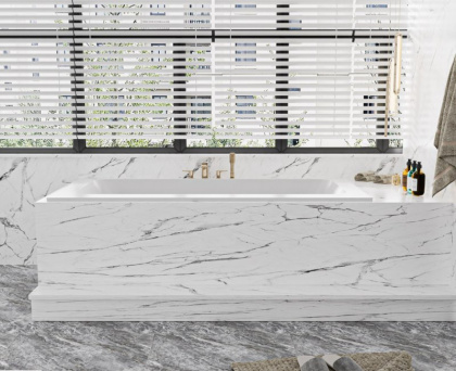 Ванна из искусственного камня Solid Surface 1703x797x570, CEZARES CZR-SLIDER-170-80-57-SSB