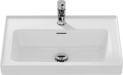 Прямоугольная тонкостенная мебельная раковина CREA с отверстием под смеситель, размером 60 см.