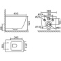 COLORATO Унитаз подвесной безободковый с креплением, чёрный матовый, BB062CHR-MB