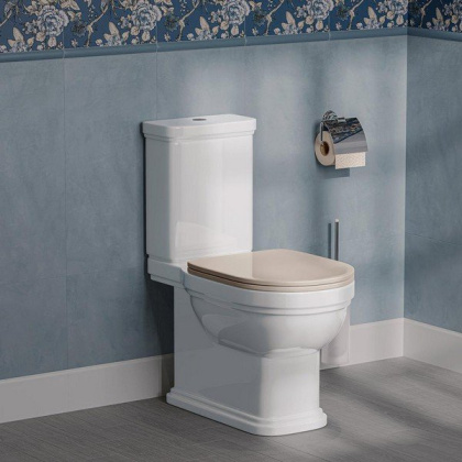 Сиденье POMPEI для напольного унитаза, камео бежевый глянцевое PO.seat.01\CAM