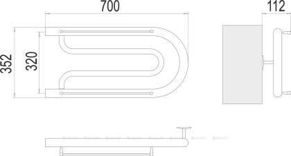 Полотенцесушитель Terminus Фокстрот 1" БШ 320х700